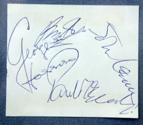 Rare as hen's teeth: The Beatles' signatures.
