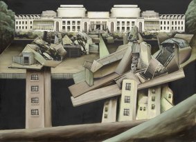 Jan Senbergs, Altered Parliament House ".  1976, 
National Gallery of Victoria, Melbourne