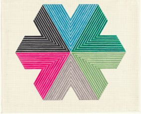 Frank Stella's <i>Star of Persia II</i> from the <i>Star of Persia</i> series  where the stripes and lines develop a hypnotic intensity.
