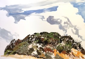 Andrew Sayers' Middle Beach, Mimosa Rocks National Park, gouache on paper.