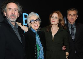 From left: Tim Burton, artist Margaret Keane, Amy Adams and Christoph Waltz at the <i>Big Eyes</i> New York premiere at Museum of Modern Art. 