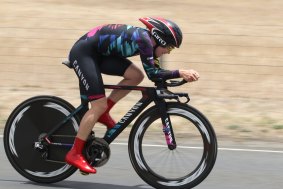 Speed to burn: Tiffany Cromwell on the fly at the Australian road championships.