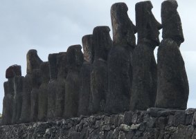 The majesty of the moai is, surprisingly, felt when you stand behind them, according to the author.