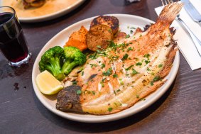 The Grilled Dover Sole at The Waiters Restaurant.