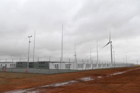 The batteries are co-located with Neoen's wind farm, storing energy generated by wind power.