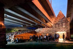 Assemble's Folly for a Flyover created a temporary arts venue beneath a freeway in London.