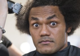 The kindest cut: Henry Speight loses the 'fro to raise money for cancer sufferers.