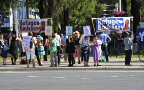 Protesters show solidarity with Manus Island asylum seekers. 