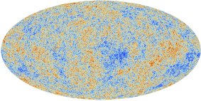 The Planck satellite's map of the universe's cosmic microwave background.