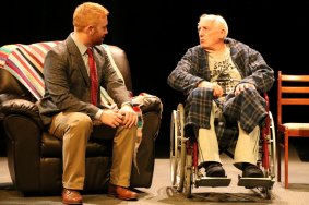 Dave Evans, left and Graham Robertson in Queanbeyan City Council's "Tuesdays With Morrie" which won the CAT Award for Best Production of a Play.