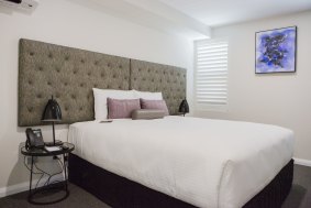 Inside peek: A one-bedroom apartment at The Avenue Hotel Canberra. 