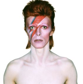 David Bowie as he appeared on the cover of album Aladdin Sane.