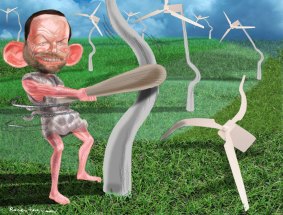 Tony Abbott and wind turbines.