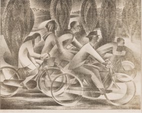  Frank Hinder, Office staff, Canberra, 1942, lithograph, CMAG, donated through the Australian Government's Cultural Gifts Program by Rex & Caroline Stevenson 2018