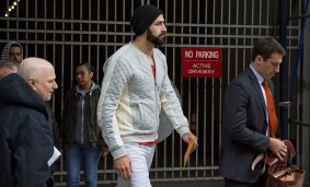 In strife: Atlanta Hawks centre Pero Antic leaves a courthouse in New York.