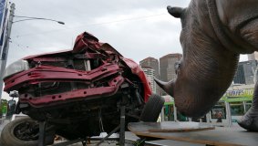 The next phase of the Yarra Trams Rhino safety launch is asking passengers to be responsible and hold on. 