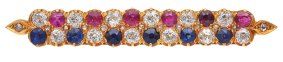 An antique Australian gem-set Federation brooch by Wendt, including diamonds, rubies and sapphires.