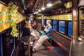 The Q Train offers a luxurious four-hour, slow lunch or dinner on board refurbished rail dining cars travelling between Drysdale and Queenscliff.