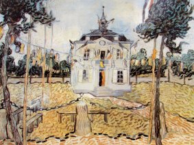 The town hall of Auvers-sur-Oise as painted by Vincent van Gogh.