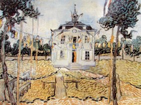 The town hall of Auvers-sur-Oise as painted by Vincent van Gogh.