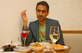 Writer, academic, lawyer, media presenter and musician Waleed Aly during lunch with Age journalist Kerrie O'Brien at Maha restaurant.