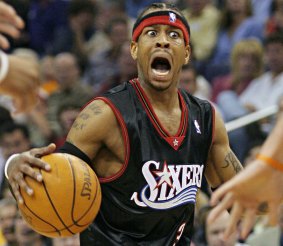 Drawcard: Philadelphia 76ers guard Allen Iverson shouts a play to his teammates against the Suns during an NBA game in Phoenix in 2005. 