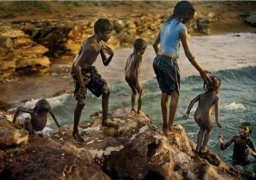 Children cooling off at Dhayiri Homeland, Elcho Island, NT, 2010.