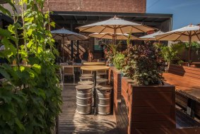 The beer garden at the Great Northern Hotel in Carlton North.