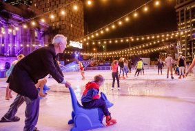 Skating At Festival transforms Southbank into a winter wonderland ice-skating experience, with a rink popping up on the Crown Riverwalk.