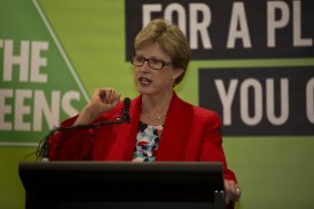 Political backlash: The Greens federal leader Christine Milne at the party's launch.