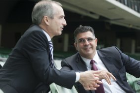 John Borghetti with former AFL CEO Andrew Demetriou. 
