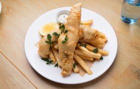 The flathead and chips: a staple, done beautifully.