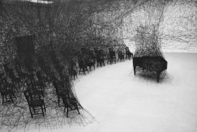 <i>In Silence</i> by Chiharu Shiota. 