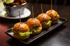 The haloumi sliders during lunch with Dolly Diamond at Cabinet Bar & Balcony.