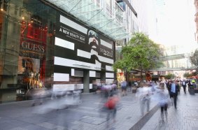 Pitt Street Mall, where Microsoft will lease the former Guess store. Rents have risen along the strip by 11 per cent in the past year.