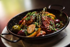 The chorizo, olives and feta during lunch with Dolly Diamond at Cabinet Bar & Balcony. 