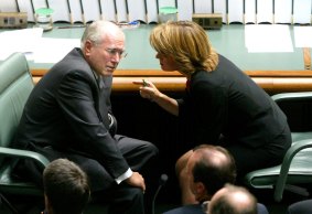 With John Howard in Parliament in 2004. 