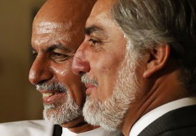 Afghan leaders Ashraf Ghani, left, and Abdullah Abdullah have shut the Northern Alliance out of security posts. 