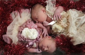 Christmas Day twin girls, born at the Centenary Hospital in Woden around 8am, to Tuggeranong couple Melissa Harrison and Dane Muench. 