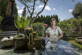 Sharon Harris in her garden in Thornbury.