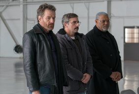 Bryan Cranston, Steve Carrell and Laurence Fishburne in Last Flag Flying.