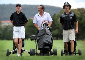 Left to right, Brett, Paul and Troy Levier are dominating Canberra's courses.