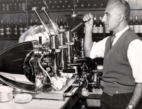 Coffee has long been popular in Australia: the espresso station at Chianti, in Elizabeth Street, near Central Station in 1957