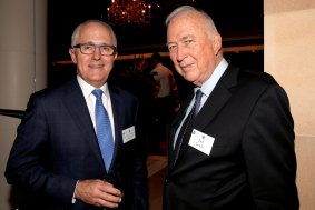 Malcom Turnbull and Jack Cowin at St Vincent's Private Hospital fundraiser at the home of John Symonds.
