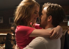 Emma Stone and Ryan Gosling in retro 2016 musical <i>La La Land</I>. 