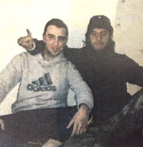 Mehmet Biber (right) and Nassim Elbahsa in a picture taken in Syria and tendered during the trial of Hamdi Alqudsi.