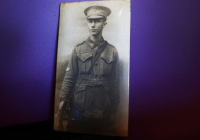 A photograph of Private John Darby who signed up for the war at the age of 19.
