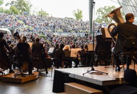 The Melbourne Symphony Orchestra perform at the Myer Music Bowl.