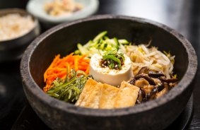 The tofu and vegie stone bowl at Mahn Doo. 