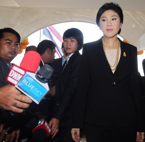 High tension: Prime Minister Yingluck Shinawatra says protesters must not interfere with any election held later.